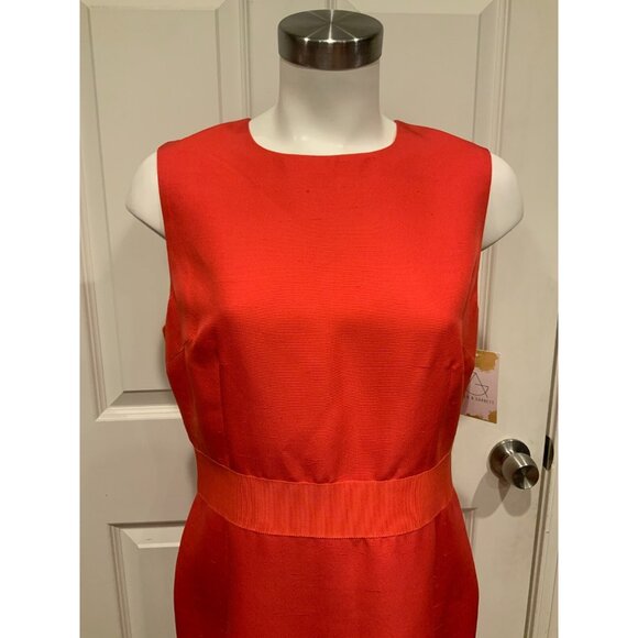 Giambattista Valli Red 100% Silk Sleeveless Sheath Dress, Size 8 (US) 44 (IT) - Picture 2 of 10